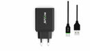 Rixus RX70B Dual USB And PD Charger With USB To USB-C Cable Black