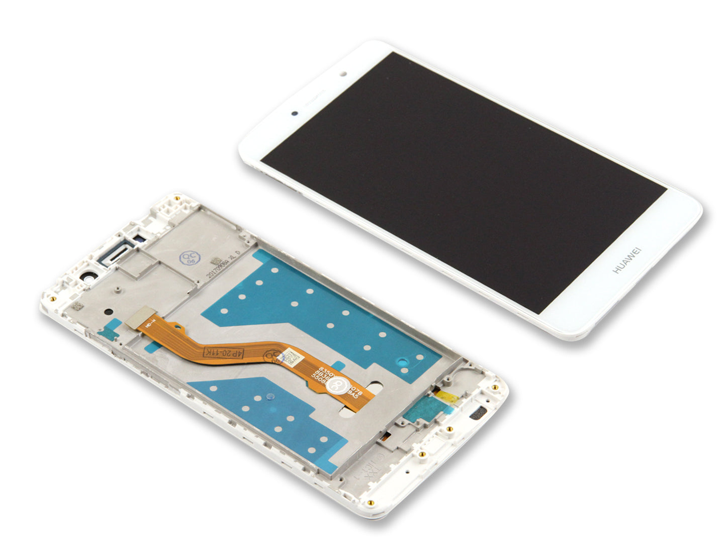 Huawei Y7 Display And Digitizer With Frame White OEM