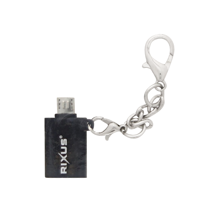 Rixus OTG Portable Adapter USB-A To Micro-USB Black