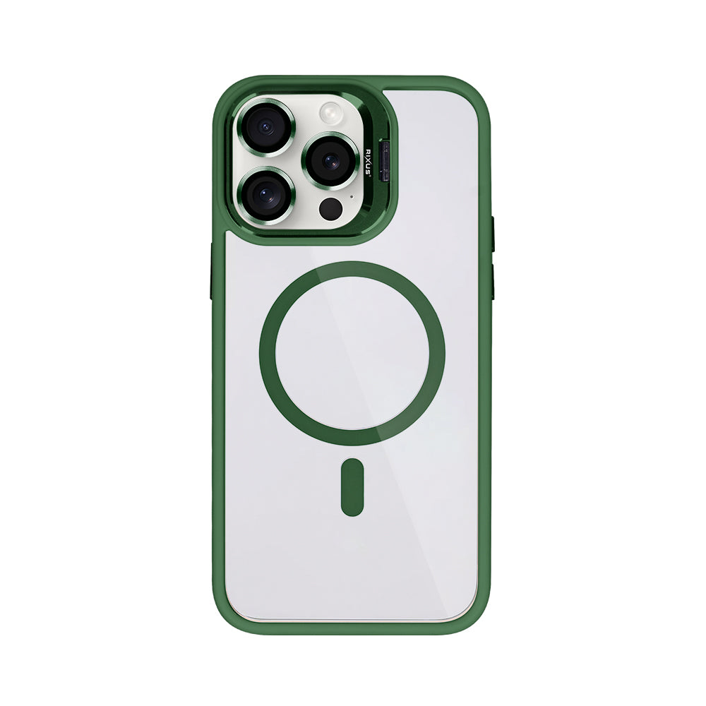 Rixus Classic 03 Case With MagSafe Compatible For Apple iPhone 14 Pro Max Dark Green