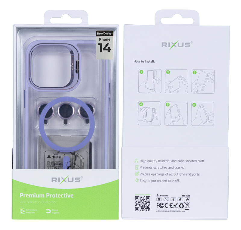 Rixus Classic 03 Case With MagSafe For iPhone 14 Light Purple