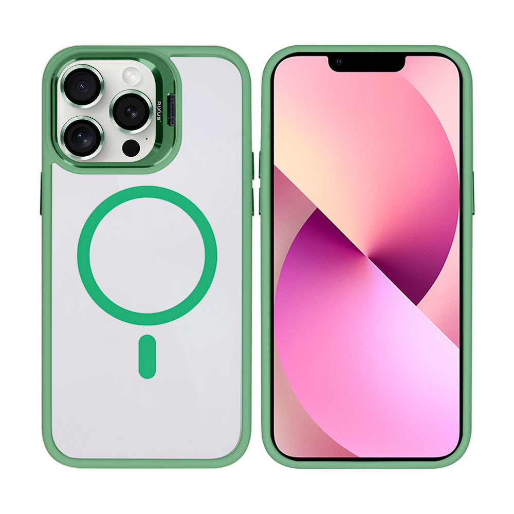 Rixus Classic 03 Case With MagSafe Compatible For Apple iPhone 12, 12 Pro Light Green