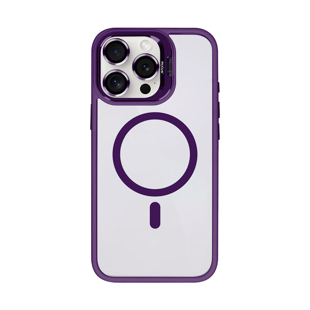 Rixus Classic 03 Case With MagSafe Compatible For Apple iPhone 12, 12 Pro Deep Purple