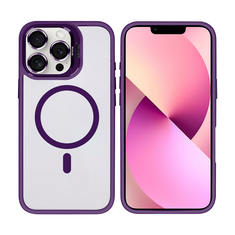 Rixus Classic 03 Case With MagSafe For iPhone 12, 12 Pro Deep Purple