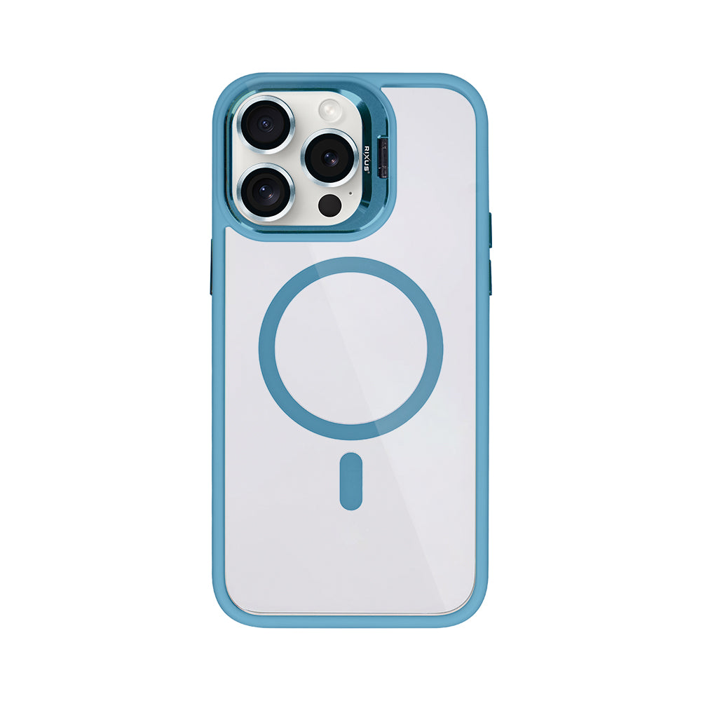 Rixus Classic 03 Case With MagSafe Compatible For Apple iPhone 12, 12 Pro Light Blue