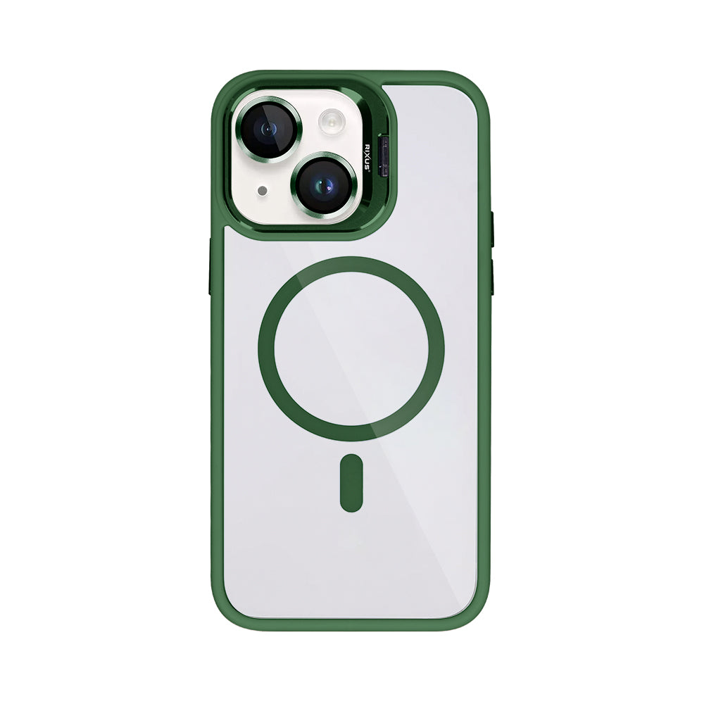 Rixus Classic 03 Case With MagSafe Compatible For Apple iPhone 14 Dark Green