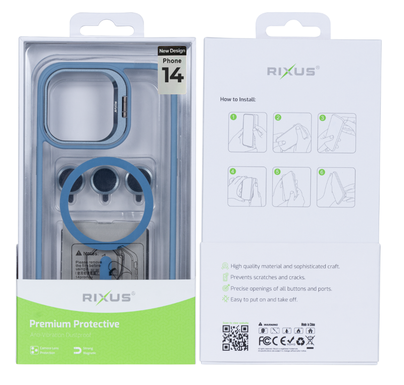 Rixus Classic 03 Case With MagSafe For iPhone 14 Light Blue