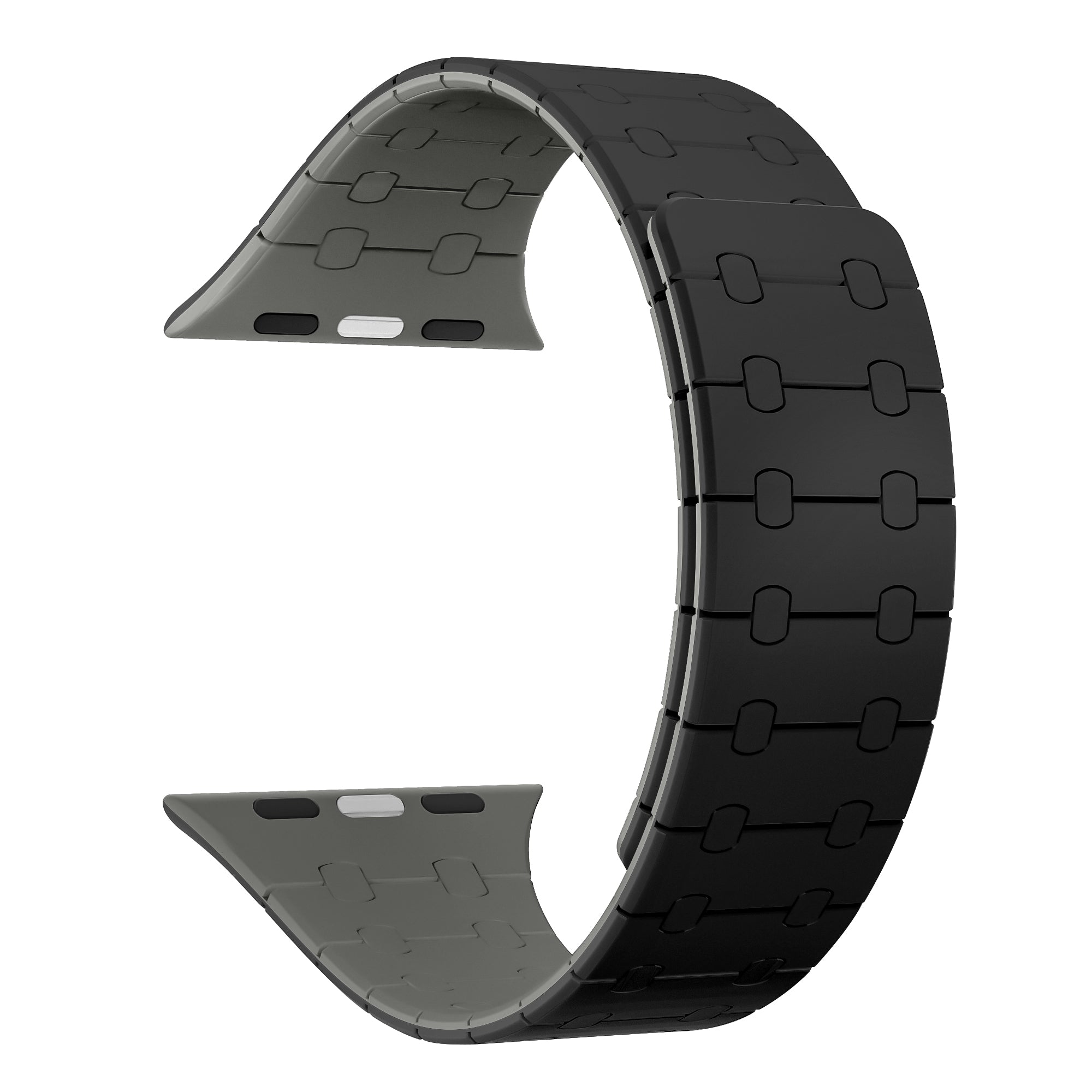 Rixus Magnetic Silicone Band For Apple Watch 38mm, 40mm, 41mm Black And Grey