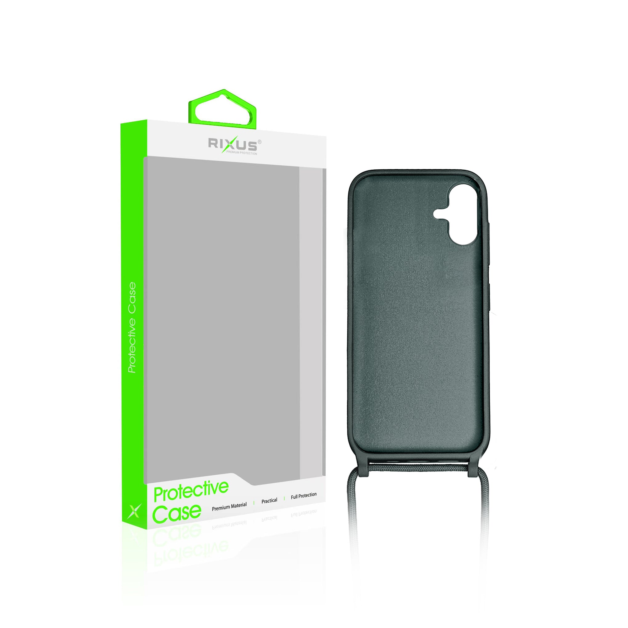 Rixus TPU Necklace Cord Cover For Samsung Galaxy A05 Dark Green