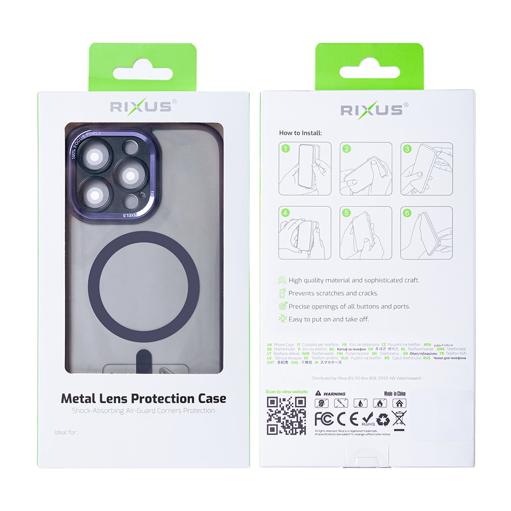 Rixus Classic 04 Case With MagSafe Compatible For Apple iPhone 14 Pro Purple