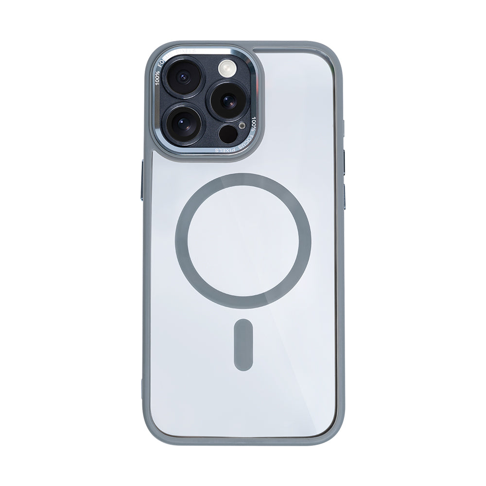 Rixus Classic 04 Case With MagSafe Compatible For Apple iPhone 15 Pro Max Grey