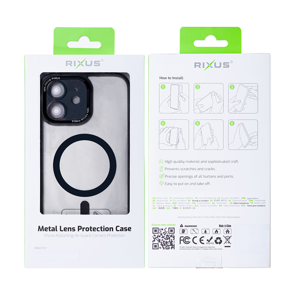 Rixus Classic 04 Case With MagSafe Compatible For Apple iPhone 11 Black