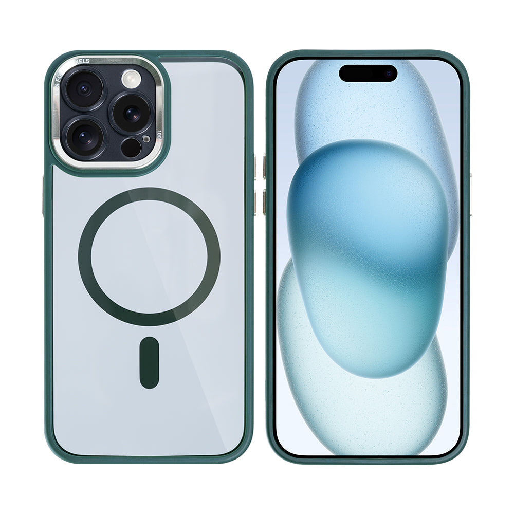 Rixus Classic 04 Case With MagSafe Compatible For Apple iPhone 14 Pro Dark Green