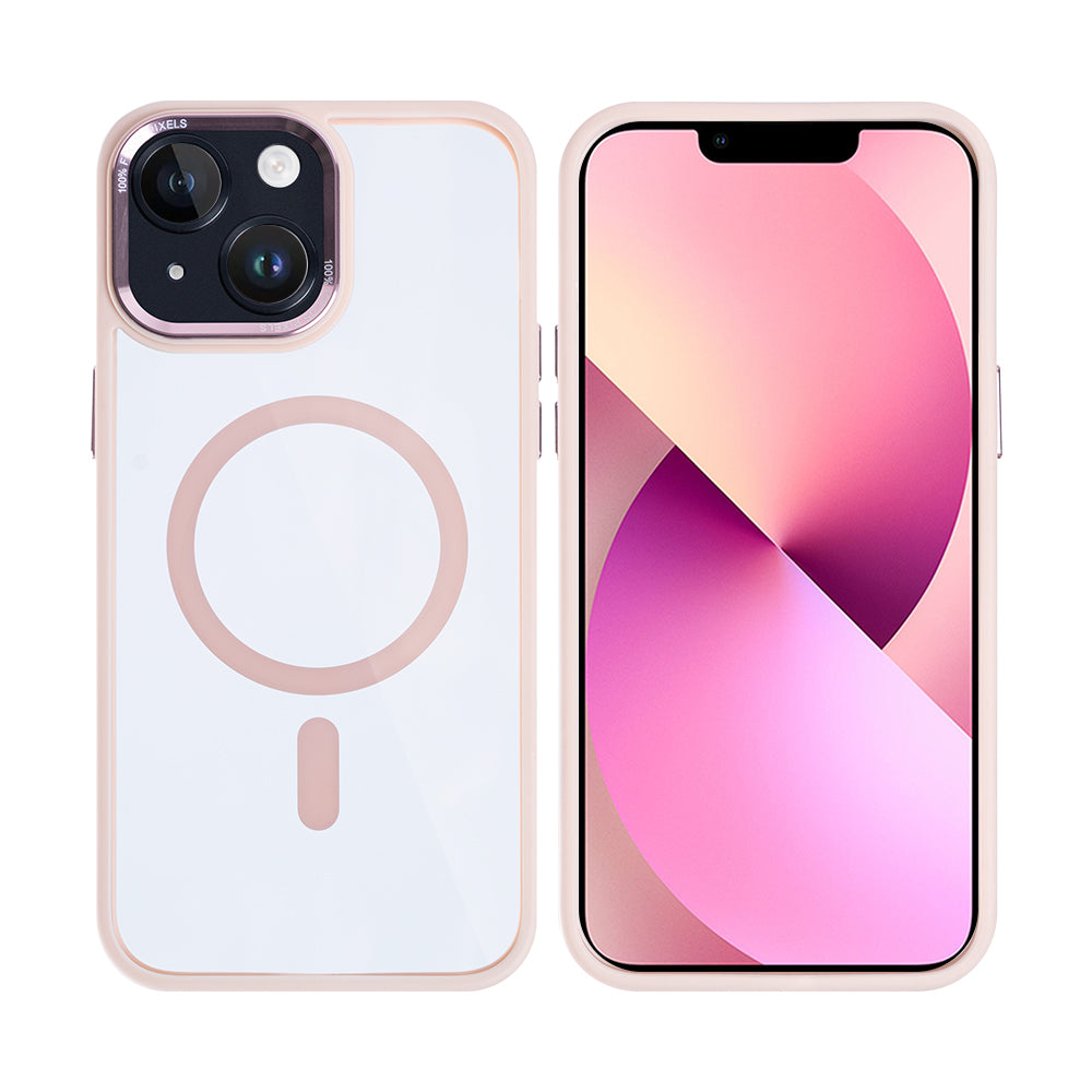 Rixus Classic 04 Case With MagSafe Compatible For Apple iPhone 14 Pink