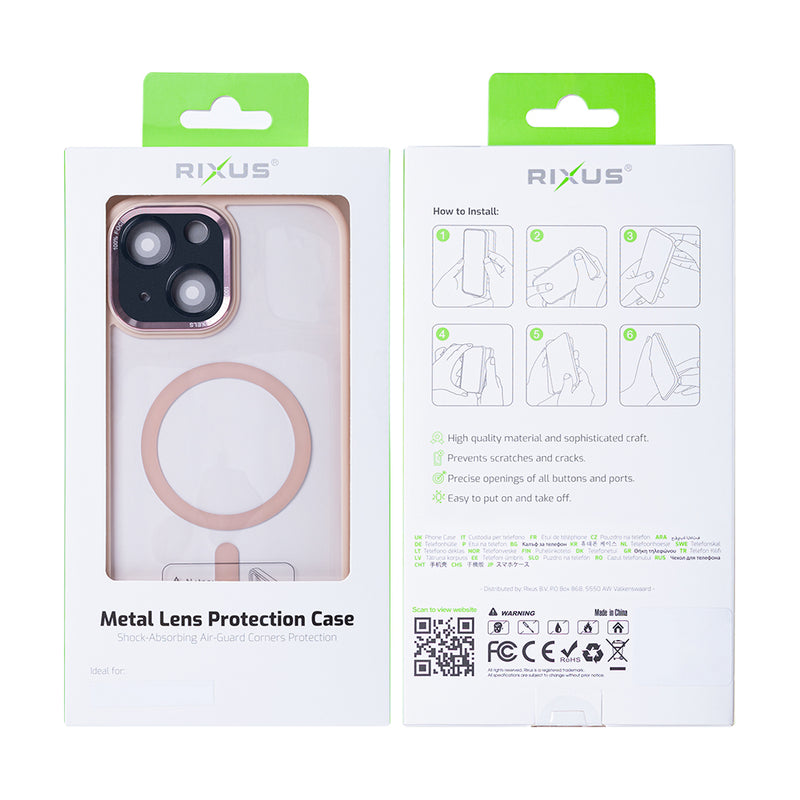 Rixus Classic 04 Case With MagSafe For iPhone 14 Pink