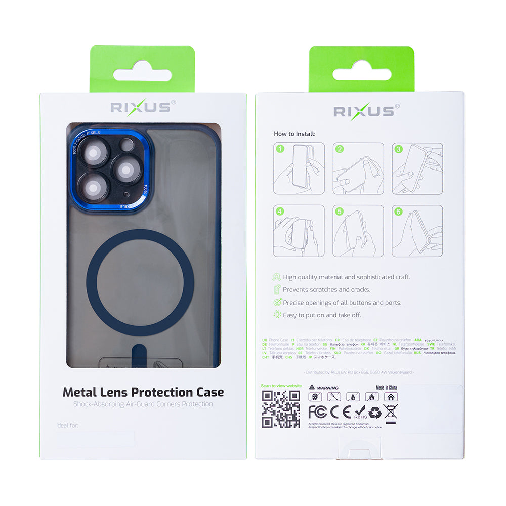 Rixus Classic 04 Case With MagSafe Compatible For Apple iPhone 11 Pro Dark Blue