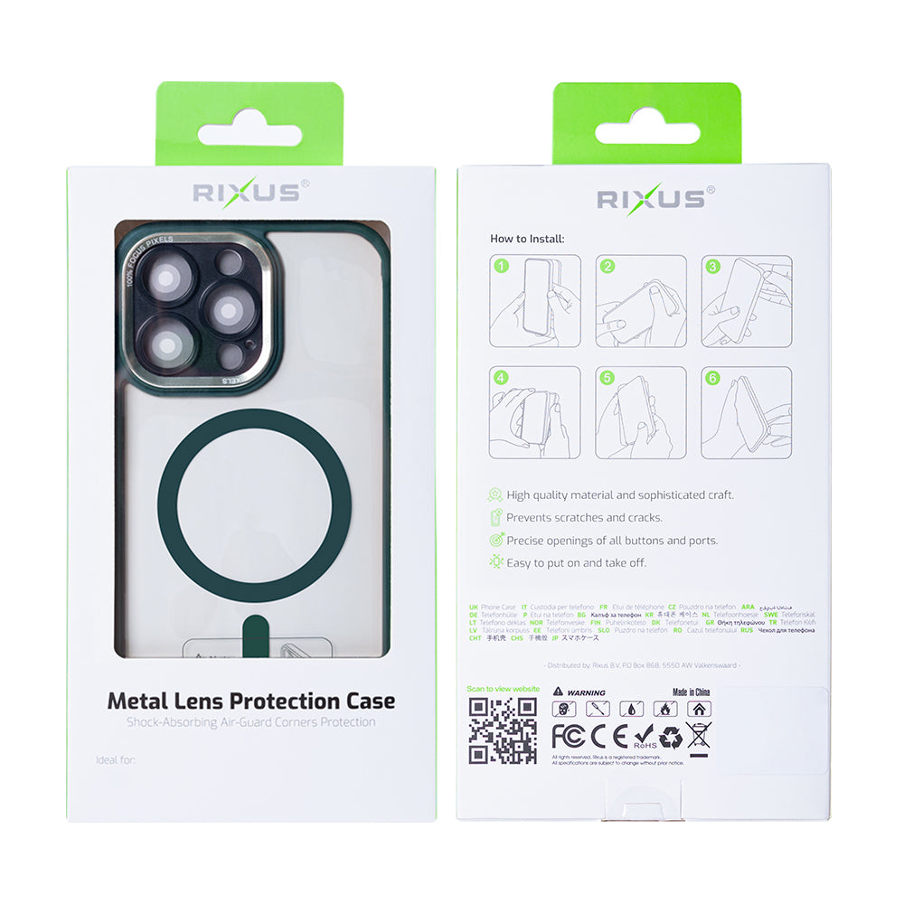 Rixus Classic 04 Case With MagSafe Compatible For Apple iPhone 14 Pro Max Dark Green
