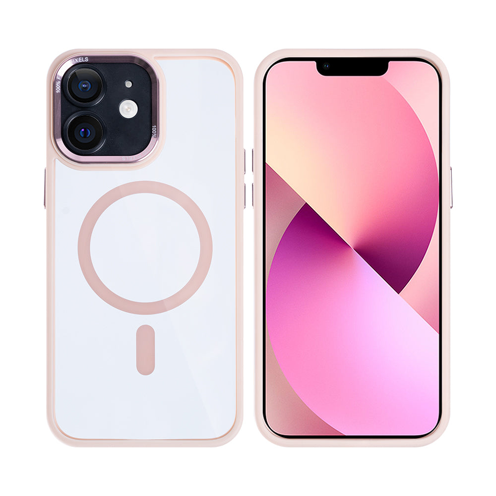Rixus Classic 04 Case With MagSafe Compatible For Apple iPhone 12 Pink