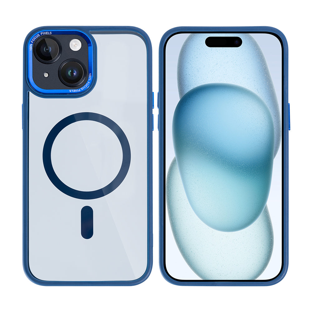 Rixus Classic 04 Case With MagSafe Compatible For Apple iPhone 15 Plus Dark Blue