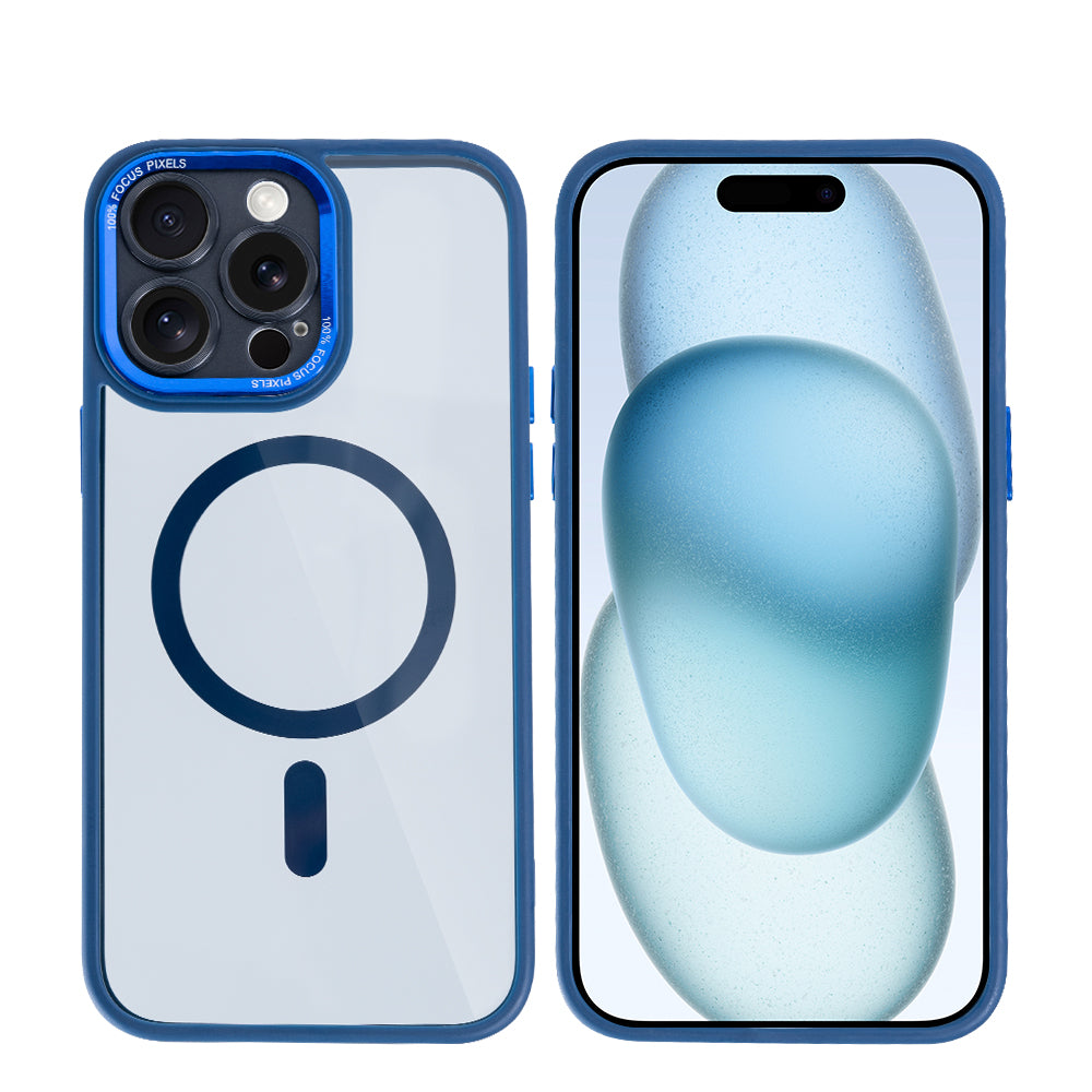 Rixus Classic 04 Case With MagSafe Compatible For Apple iPhone 14 Pro Dark Blue