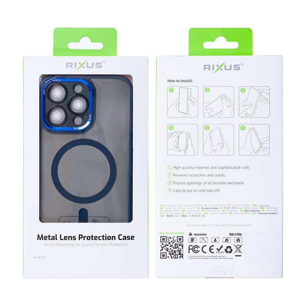 Rixus Classic 04 Case With MagSafe Compatible For Apple iPhone 14 Pro Dark Blue