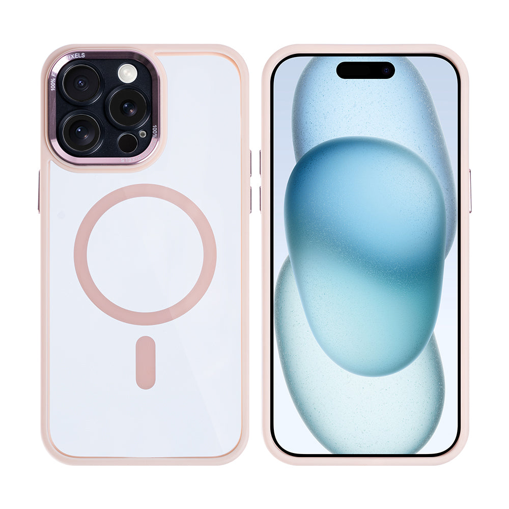 Rixus Classic 04 Case With MagSafe Compatible For Apple iPhone 14 Pro Pink