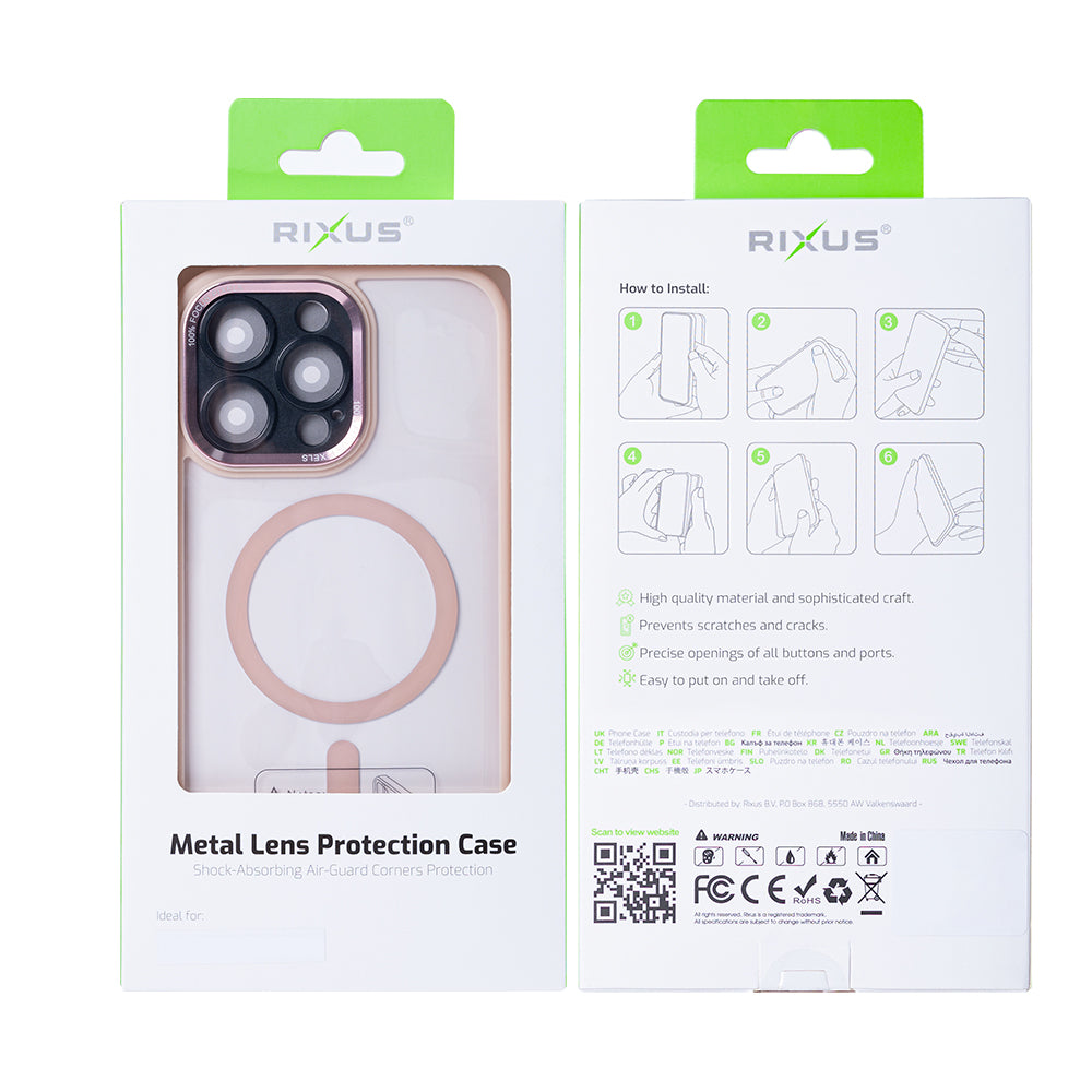 Rixus Classic 04 Case With MagSafe Compatible For Apple iPhone 14 Pro Pink