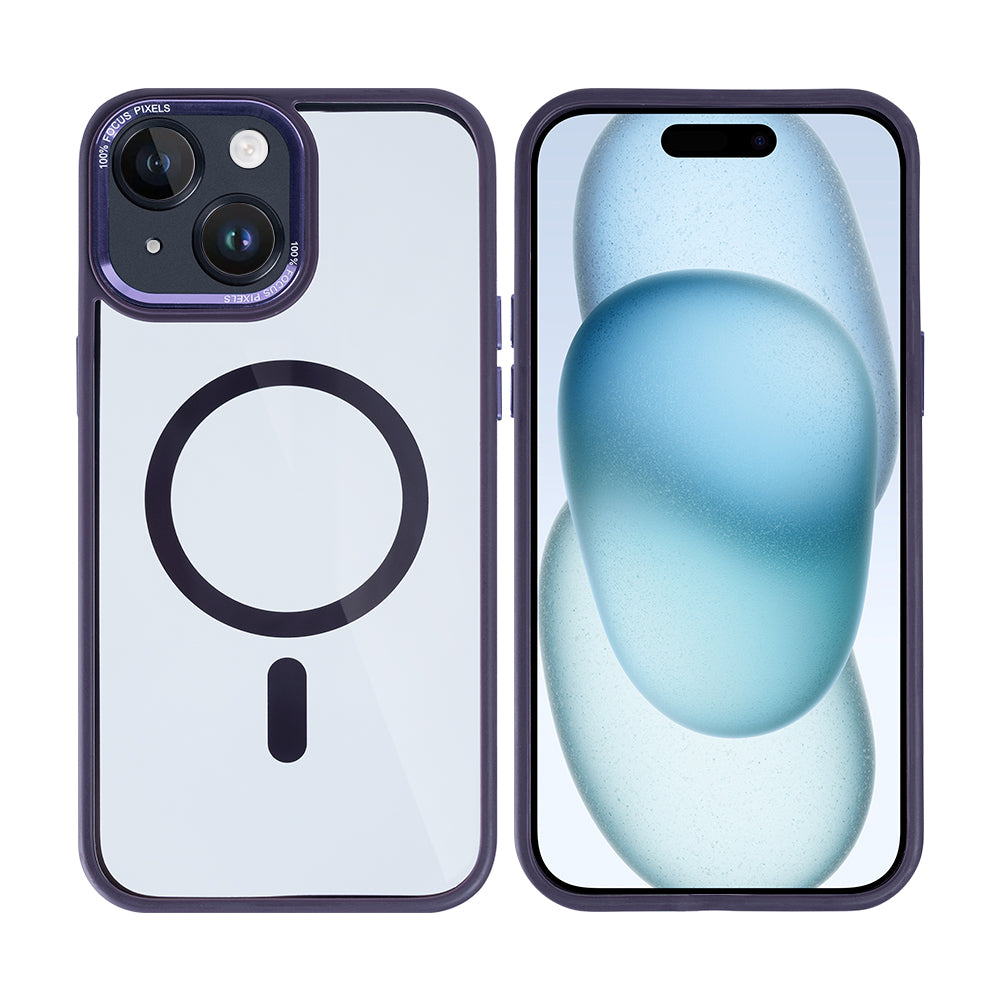 Rixus Classic 04 Case With MagSafe Compatible For Apple iPhone 15 Plus Purple