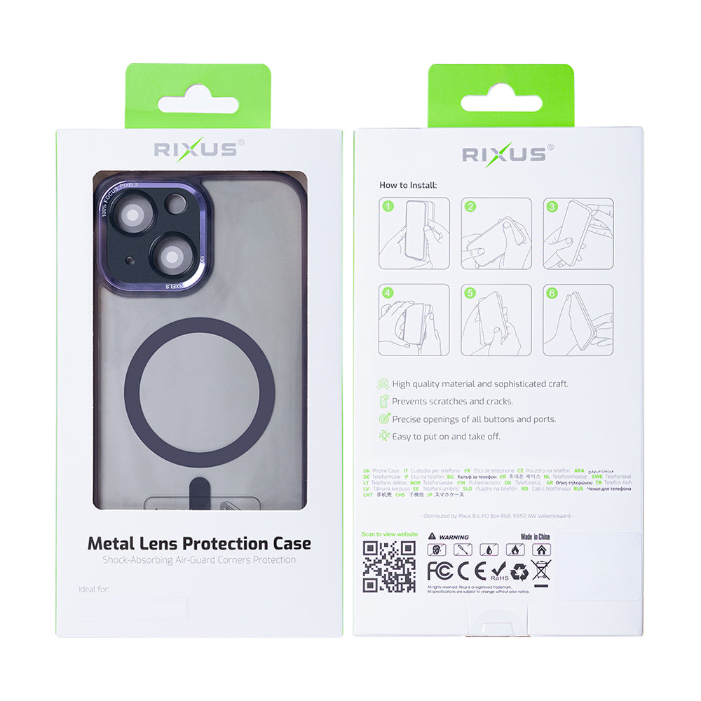 Rixus Classic 04 Case With MagSafe Compatible For Apple iPhone 15 Plus Purple
