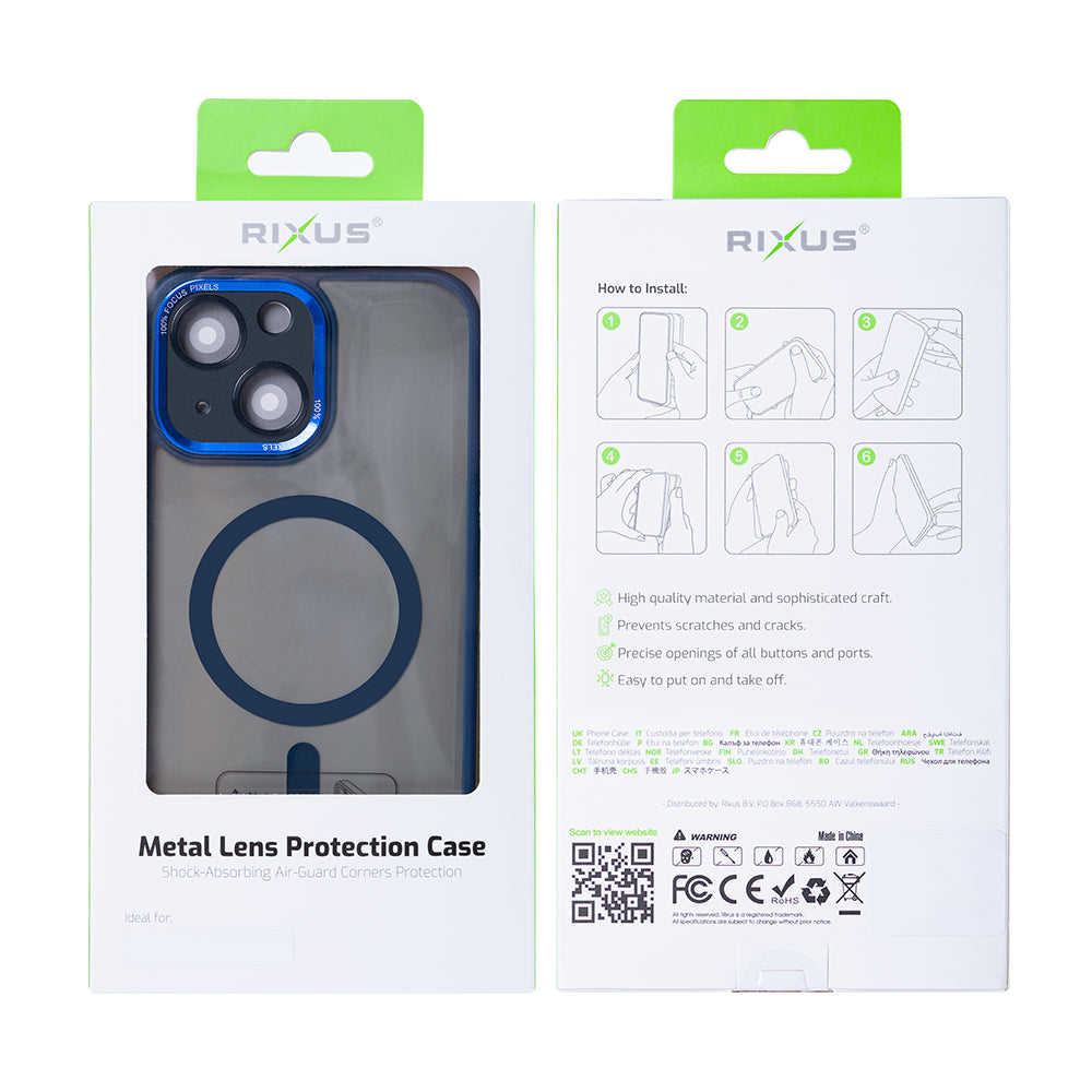 Rixus Classic 04 Case With MagSafe Compatible For Apple iPhone 14 Dark Blue