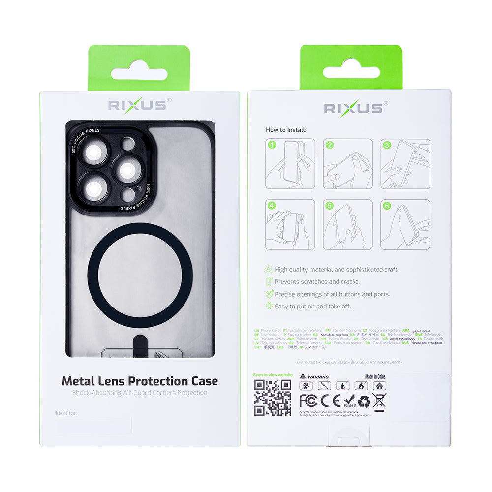 Rixus Classic 04 Case With MagSafe Compatible For Apple iPhone 13 Pro Max Black