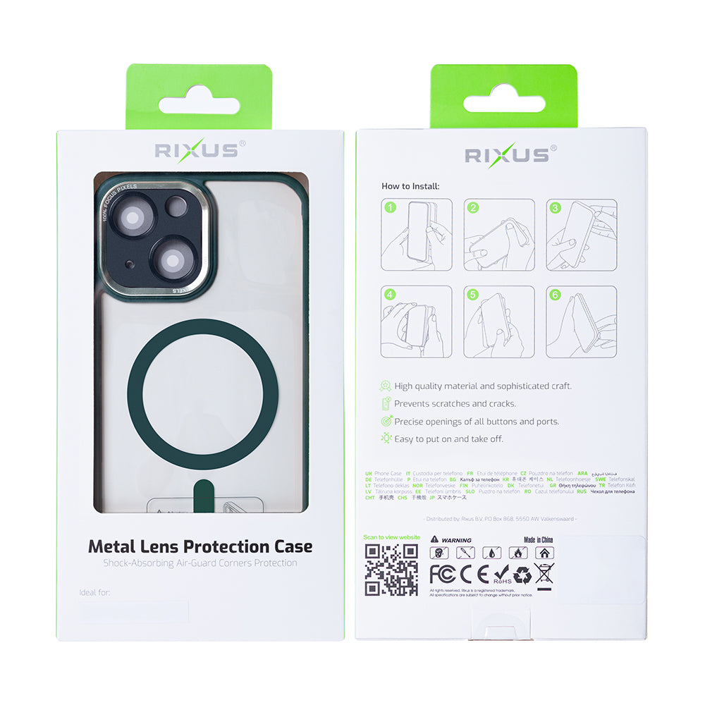 Rixus Classic 04 Case With MagSafe Compatible For Apple iPhone 13 Dark Green