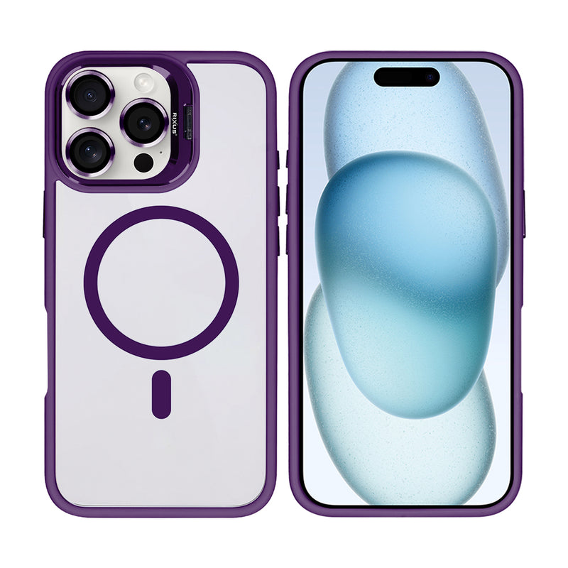 Rixus Classic 03 Case With MagSafe For Apple iPhone 16 Pro Max Deep Purple