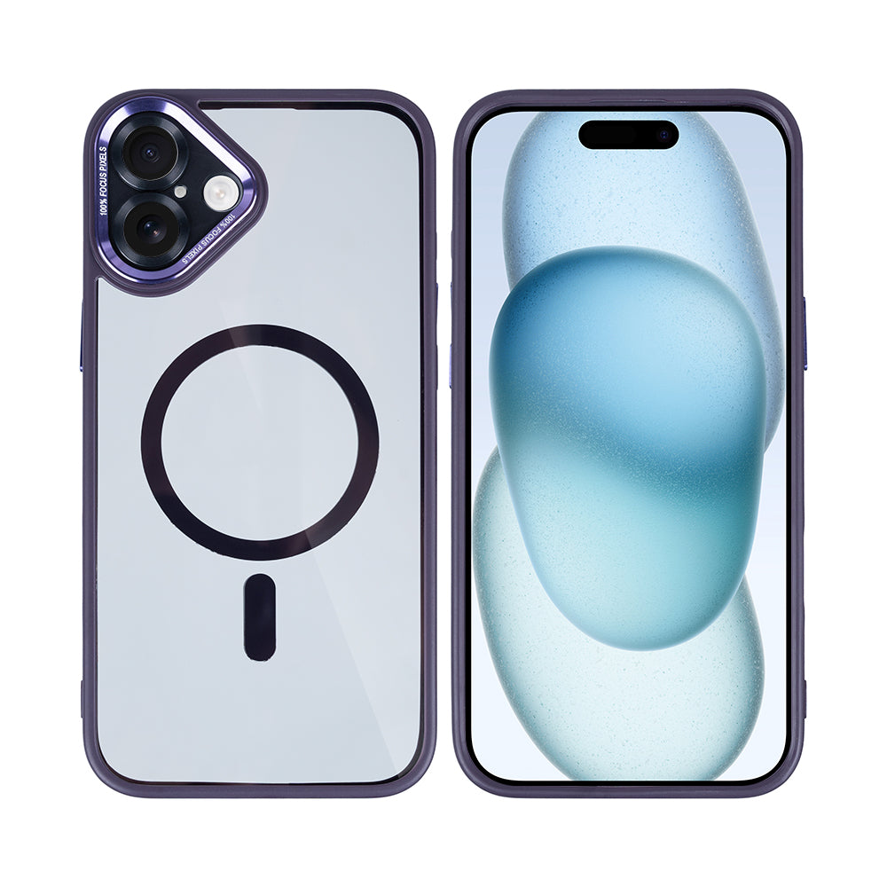 Rixus Classic 04 Case With MagSafe Compatible For Apple iPhone 16 Plus Purple