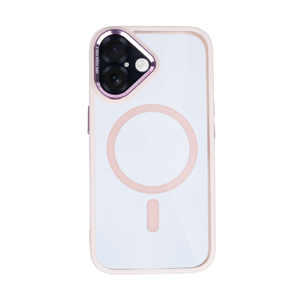 Rixus Classic 04 Case With MagSafe Compatible For Apple iPhone 16 Plus Pink