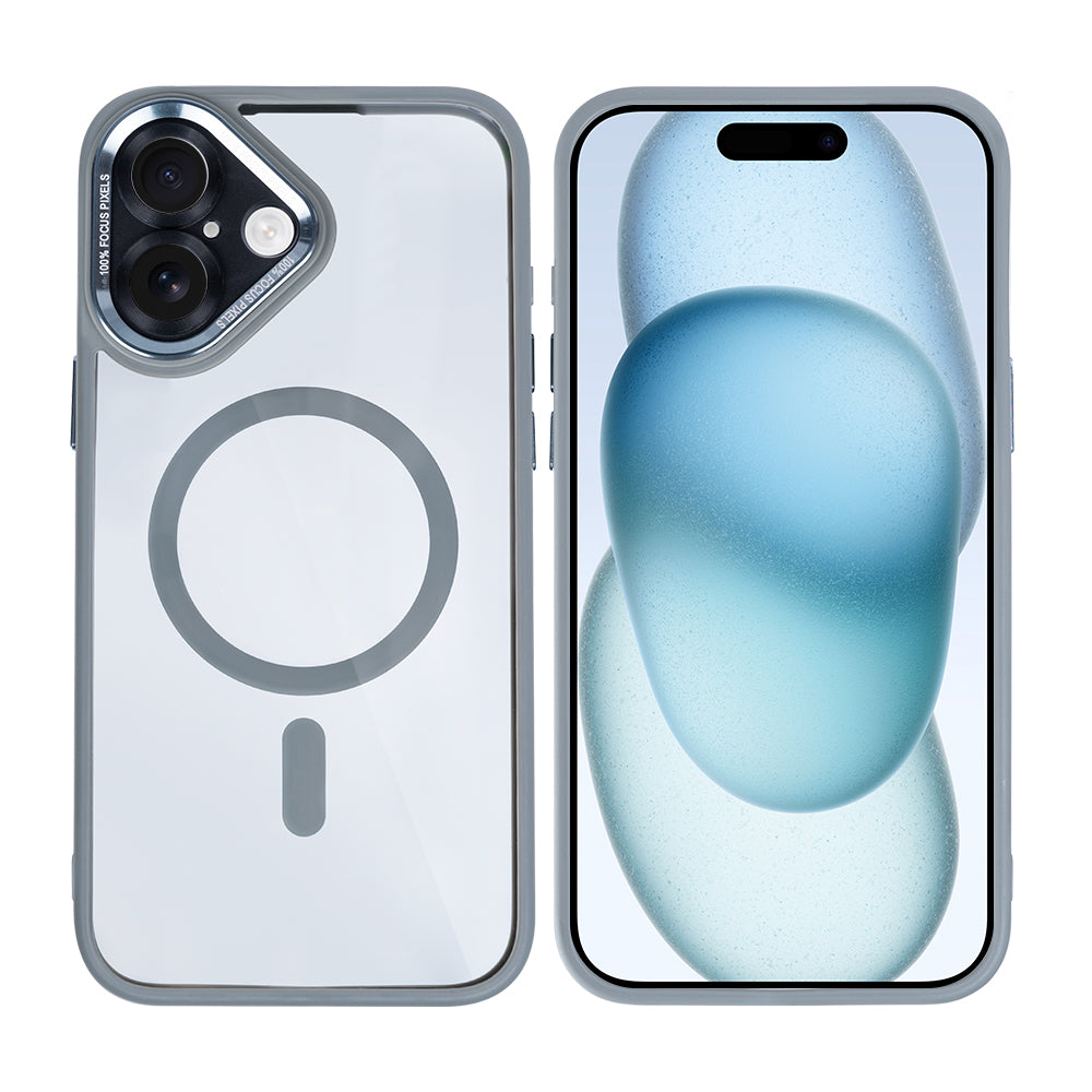 Rixus Classic 04 Case With MagSafe Compatible For Apple iPhone 16 Plus Grey