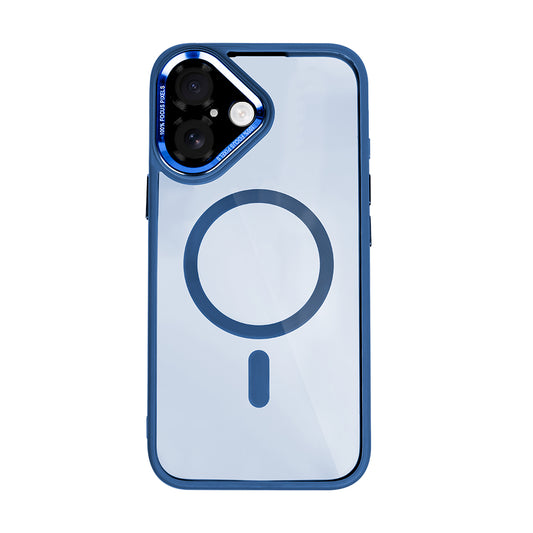 Rixus Classic 04 Case With MagSafe Compatible For Apple iPhone 16 Plus Dark Blue