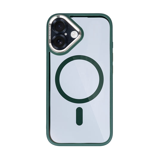 Rixus Classic 04 Case With MagSafe Compatible For Apple iPhone 16 Plus Dark Green