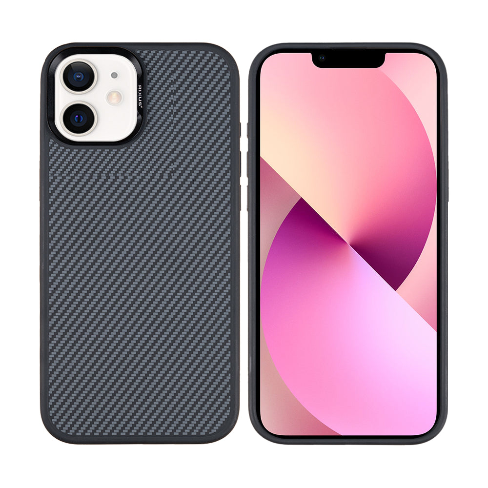 Rixus Mag Carbon With MagSafe Compatible For Apple iPhone 11 Titanium Black