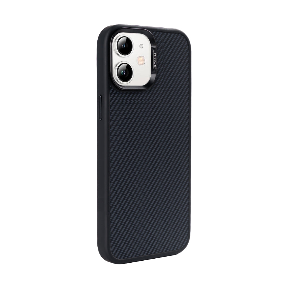 Rixus Mag Carbon With MagSafe Compatible For Apple iPhone 11 Titanium Black