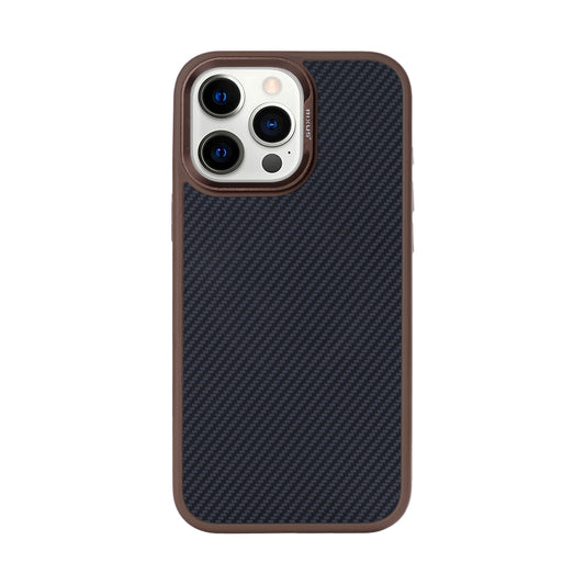 Rixus Mag Carbon With MagSafe Compatible For Apple iPhone 14 Pro Brown