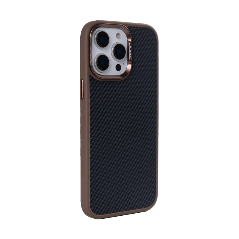 Rixus Mag Carbon With MagSafe For Apple iPhone 15 Pro Brown