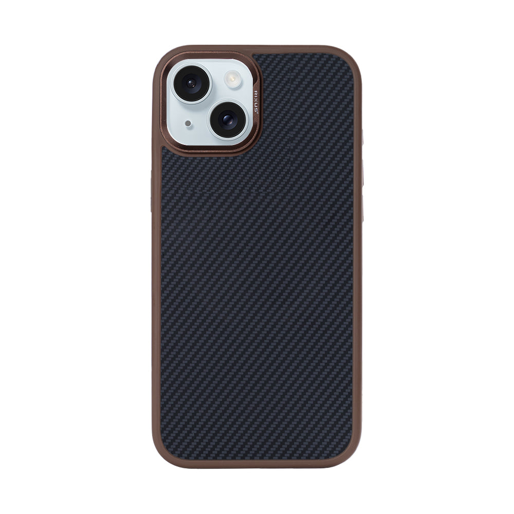 Rixus Mag Carbon With MagSafe Compatible For Apple iPhone 13 Brown