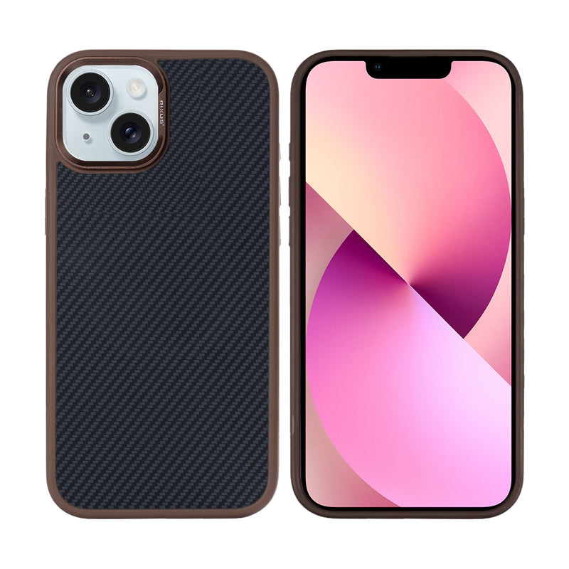 Rixus Mag Carbon With MagSafe For iPhone 13 Brown
