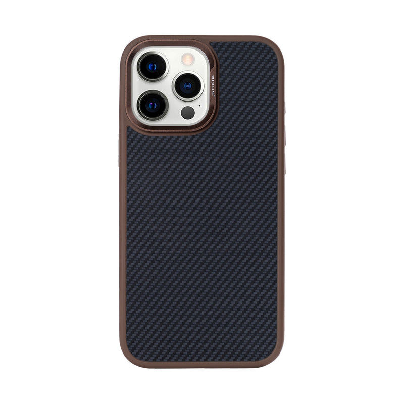 Rixus Mag Carbon With MagSafe For iPhone 12 Pro Max Brown