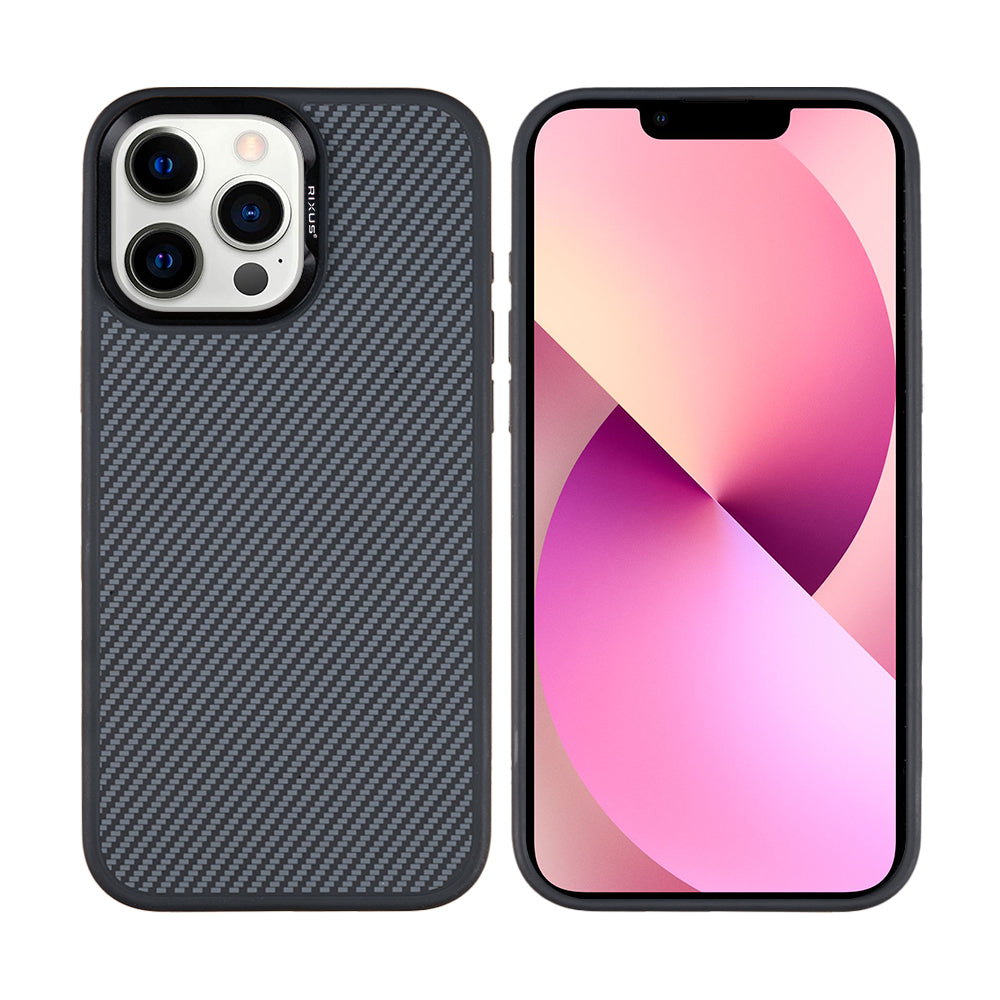 Rixus Mag Carbon With MagSafe Compatible For Apple iPhone 12 Pro Max Titanium Black