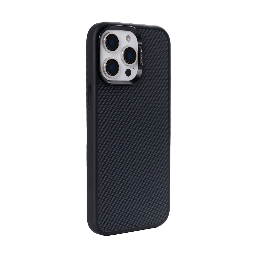 Rixus Mag Carbon With MagSafe Compatible For Apple iPhone 12 Pro Max Titanium Black