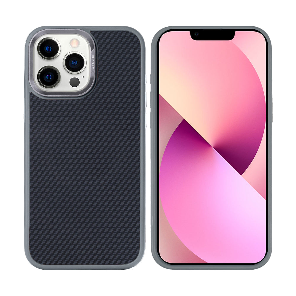 Rixus Mag Carbon With MagSafe Compatible For Apple iPhone 12 Pro Max Titanium Grey