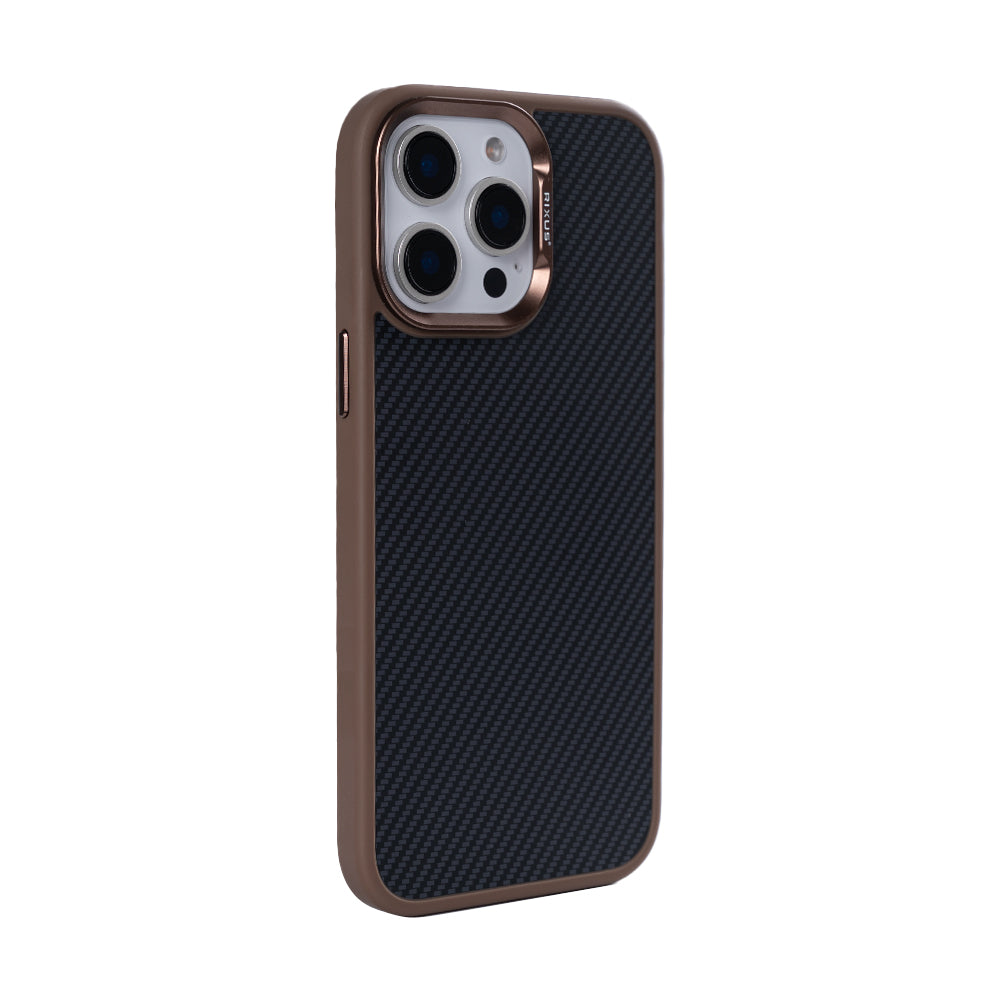 Rixus Mag Carbon With MagSafe Compatible For Apple iPhone 15 Pro Max Brown