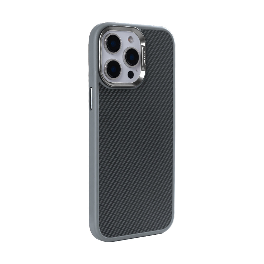 Rixus Mag Carbon With MagSafe Compatible For Apple iPhone 15 Pro Max Titanium Grey
